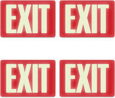 Sign 4792 Glow-in-The-Dark Exit Sign, 8 Inches by 12 Inches, 4 Packs