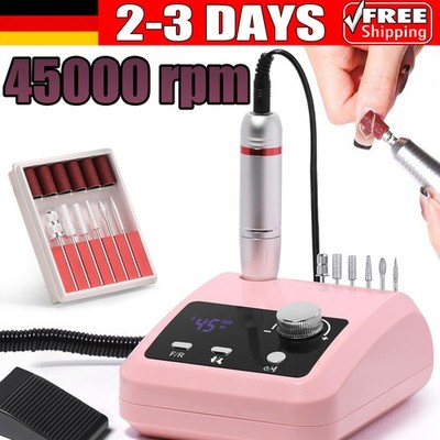 Nail Drill Machine 45000 RPM Professionell Nagelfräser mit Pedal für Maniküre