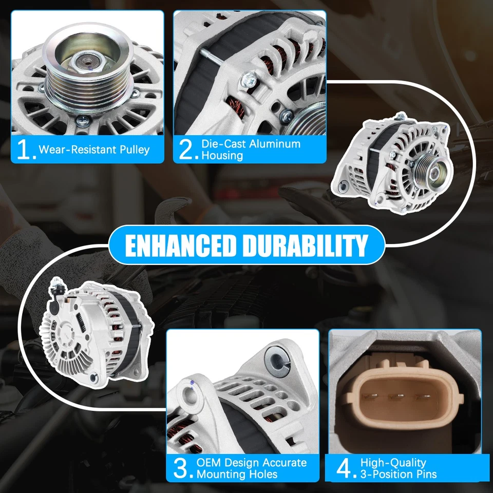 Genuine Alternator For 2015-2017 Nissan Murano /2013-2017 Nissan Pathfinder 3.5L Foto 3 de 4