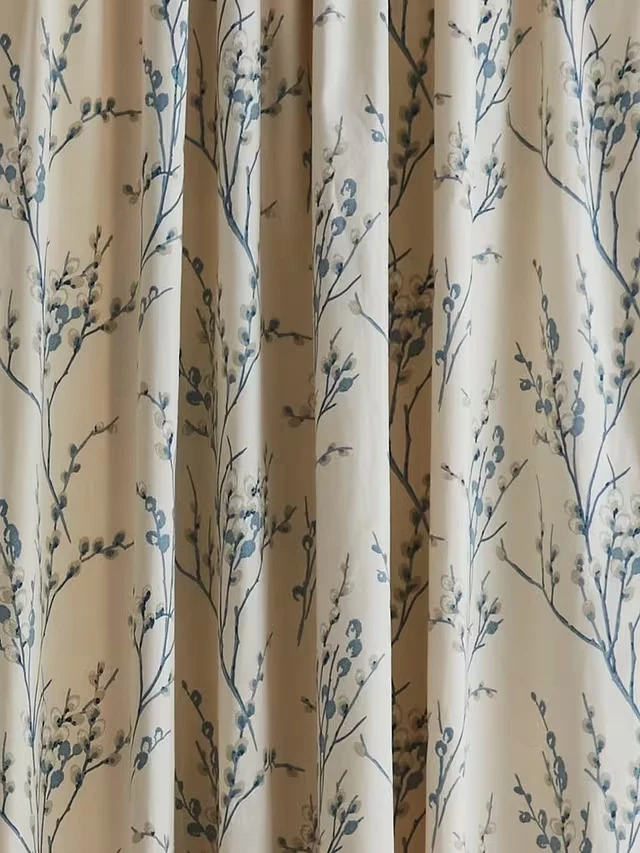 Laura Ashley Pussy Willow Pair Lined pencl Curtain Off White Seaspray W167L137cm - Image 2 of 2