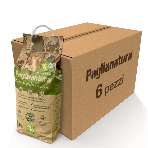 Paglianatura Heu Einstreu Kit 6 SäCke 1300 G Faserreiches Futter FüR Kaninchen-image