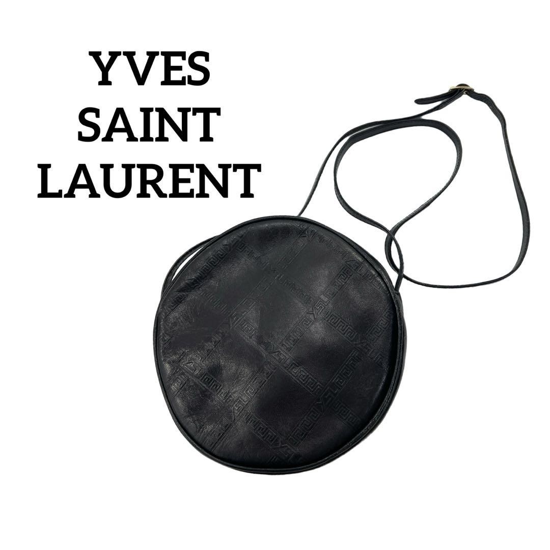 YVES SAINT LAURENT Authentic YSL Round Shoulder Bag Black Vintage