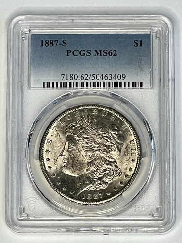 1887-S Morgan Silver Dollar $1 PCGS MS62  ~  Free US Shipping