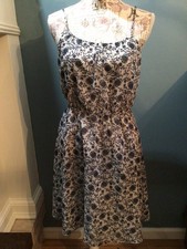 W-S Babydoll Dress Adjustable Spaghetti Strap Floral w/Smocked Waist Capsule