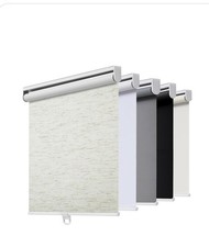 Cordless Blackout Roller Shades. Roll Up With Spring. Linen Cream. 64 W x 72 H
