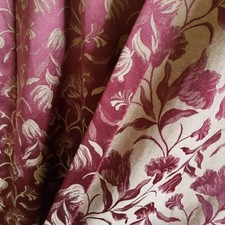 Burgundy/Gold Jacquard Curtains 150"WIDEx98" LONG 2-75" Rod Pocket panels
