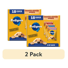 2 pack Pedigree Chopped Ground Dinner Wet Dog Food, 3.5 oz, 30 Ct