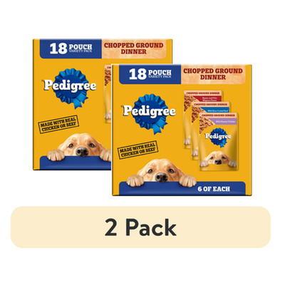 (2 pack) Pedigree Chopped Ground Dinner Wet Dog Food, 3.5 oz, 30 Ct