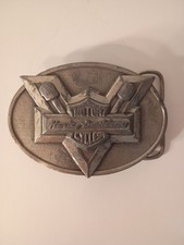 Vintage Harley Davidson Brass Belt Buckle 1983 Iconic