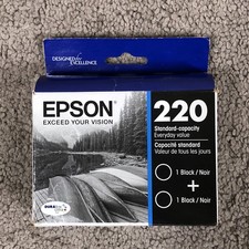 Genuine Epson 220 Black Ink Cartridges 2PK Standard Capacity Exp 01/2023