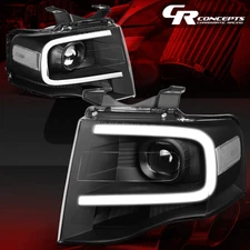 BLACK HOUSING CLEAR SIDE LED DRL PROJECTOR HEADLIGHT FOR 07-14 FORD EXPEDITION