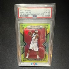 2021-22 Panini Obsidian Vince Carter #135 Electric Etch Flood /99 PSA 10 Raptors