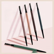 Waterproof Smooth Double-Head Eyebrow Pencil 6 Colors with Brush Sweatproof Gel 