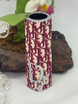 Christian Dior Addict Refillable Fashion Lipstick Case-Burgundy Oblique Monogram