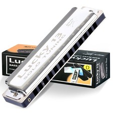Lucky 13 Bass Plus Blues Harmonica 13 Holes Diatonic Harp Mouth Organ Profess...