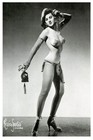 Vintage Burlesque Pinup Dancer Black and White Photograph 24x36