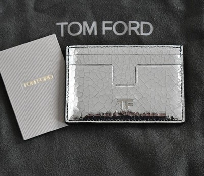  NEW Authentic TOM FORD Cracked Leather CREDIT CARD Holder Wallet Case