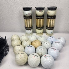 LOT OF 24 Golf Balls 18 Tees Mixed Brands Grades Nike Titleist Pinnacle