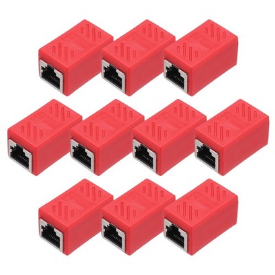 10 Stück RJ45-Ethernet-Koppler,Cat6-Koppler für Cat8/Cat7/Cat6/Cat5e/Cat5,Rot