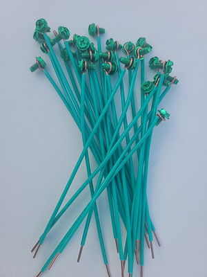 10 to 100 NEW 7'' 14 AWG Solid WIRE GROUNDING PIGTAIL with green ground screw