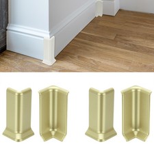 3.23 Inch 2 Inside  2 Outside Self Adhesive Baseboard Corner Blocks Champagne 