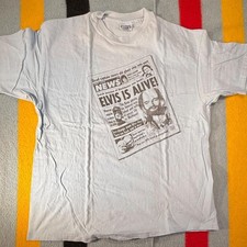 Vintage 1992 Weekly World News "Elvis Is Alive!" Tabloid Tee Made in USA