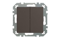 Liregus Retro Wechselschalter 2-Fach 10A 230V Unterputz Braun Matt Ohne Rahmen