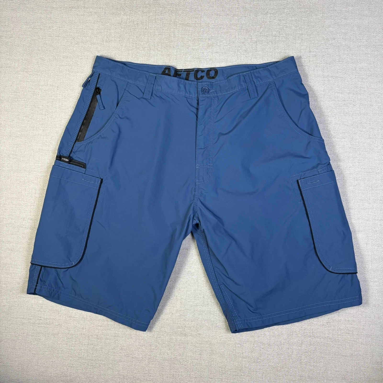 AFTCO Cargo Shorts Mens 38 Blue Nylon Fishing