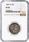 1899 O 25C Barber Quarter Silver NGC VF20 Very Fine Coin