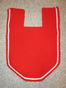 Hand Crocheted Christmas Bathroom Toilet Bowl Mat Rug, New, Never Used
