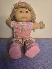 Cabbage Patch Kids Blonde Yarn Hair Play Doll Pink Strawberry Outfit & Shoes