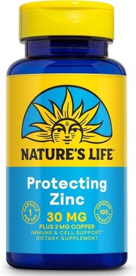 Nature's Life Zinc Picolinate 30mg Plus 2mg of Copper - Chelated Zinc Supplement