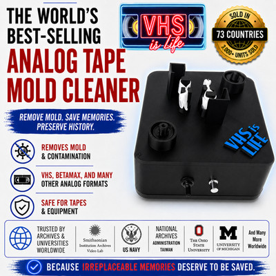 VHS Mold Cleaner Betamax Analog Tape Cleaning Removal System w/ 100ct PEC-PADs!