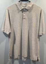 Mens Eddie Bauer Polo Shirt Size Large Gray Short Sleeve