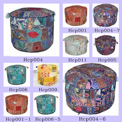 Pouf Ottoman Ethnic Assorted Patch Work Pouffe Poof Floor Pillow Foot stool