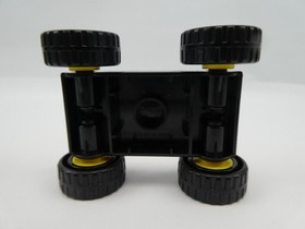 Lego Duplo Black Car Base 2 x 4 Fixed Axles Black Tires Yellow Wheel Hubs 12591