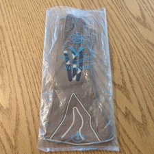 Vintage 1950s Van Raalte Brown Leather Women's Gloves Size 9 Braided White Pipin