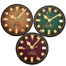 29MM GMT Brown Purple Green Watch Dial For MOD Dial NH34A NH34 Parts Accessories