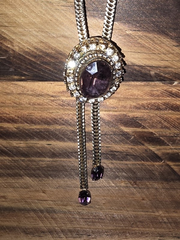 Vintage Coro Necklace Purple And Rinstones Missing Four Rinstones But Beautiful 