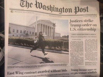 The Washington Post Wednesday July 1 2026 Justice Strike Trump Order On U.S. ...