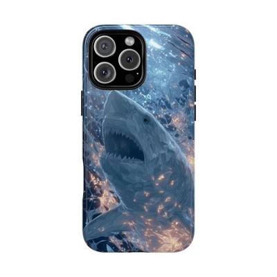 Phone Ink - Case for iPhone, Samsung, Pixel - Great White Shark Fractal Ocean