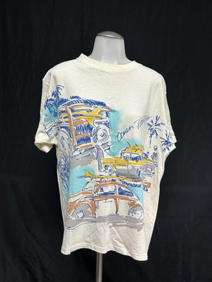 #ad Vintage Ocean Pacific T shirt Cream Large $135.00