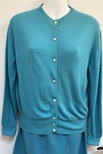 1950  s Vintage Skirt  Sweater Set Turquoise Small Women  s a11 