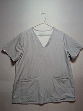 FIGS Technical Collection Scrub Top Womens XL Gray Nurse Medical Performance