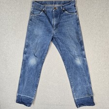 Wrangler Men Jeans 32X32 Blue Denim 13MWZ Cowboy Cut Original Fit 31" READ