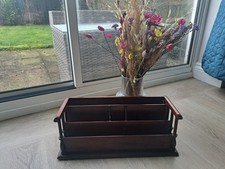 Libra Mahogany Letter Rack Wooden Desk Organiser Magazine Holder Vintage Style