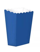 Bright Royal Blue Party Popcorn Treat Boxes Small 5Pk Birthday 2.5x5.25x1.5”