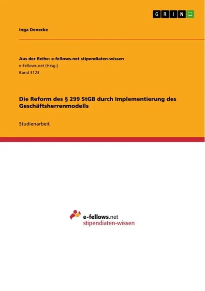 Inga Denecke | Die Reform Des § 299 Stgb Durch Implementierung Des...-image