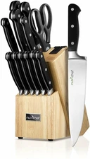NutriChef 13Pcs Knife Set German SS 4.9x8.85in/Knife Holder/Easy Clean