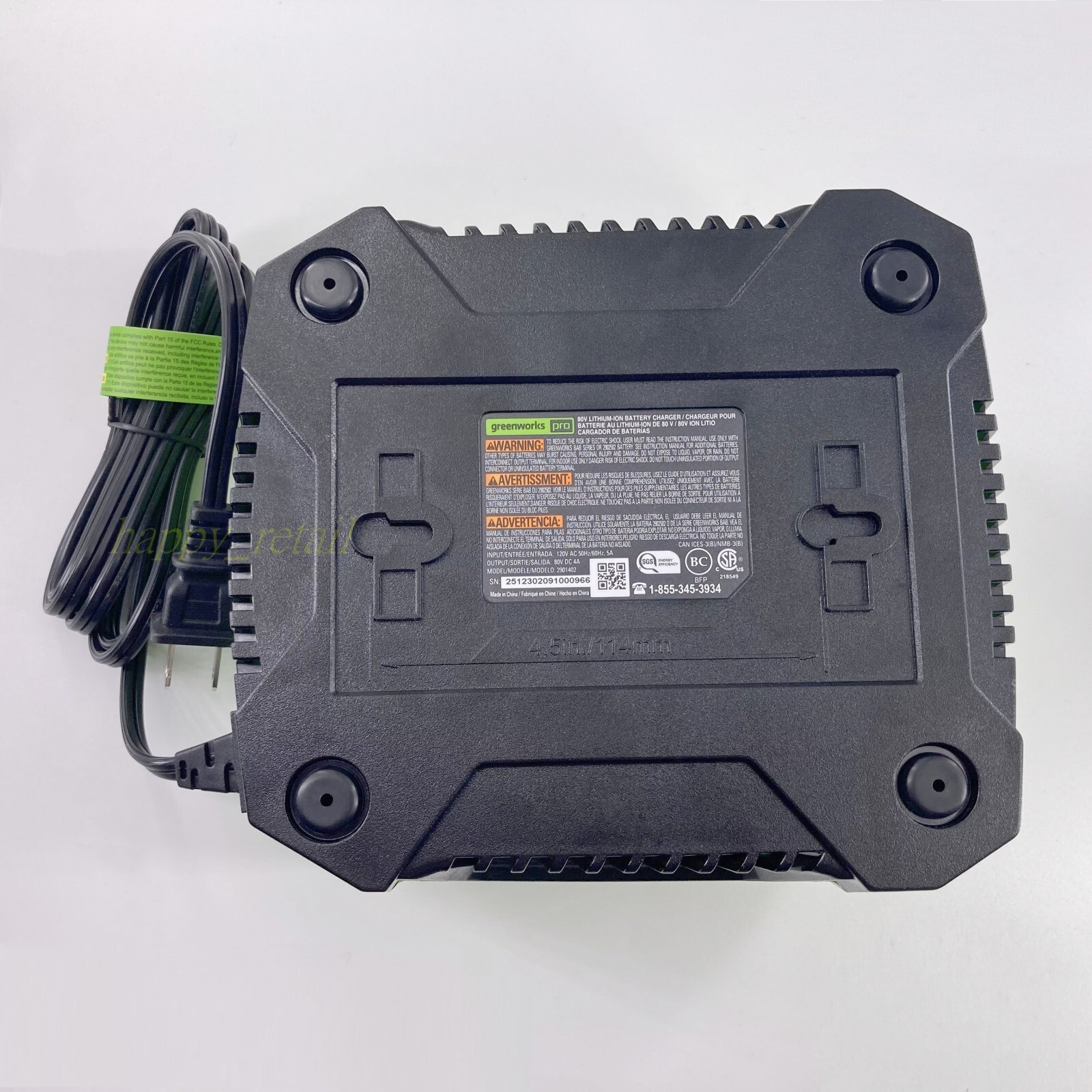 Genuine 80V 4A Rapid Charger 2901402 For Greenworks Pro All 80V Battery 2902502